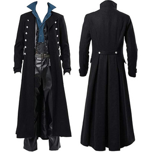 Men's steampunk retro jacket Gothic Victorian frog jacket uniform Halloween costume