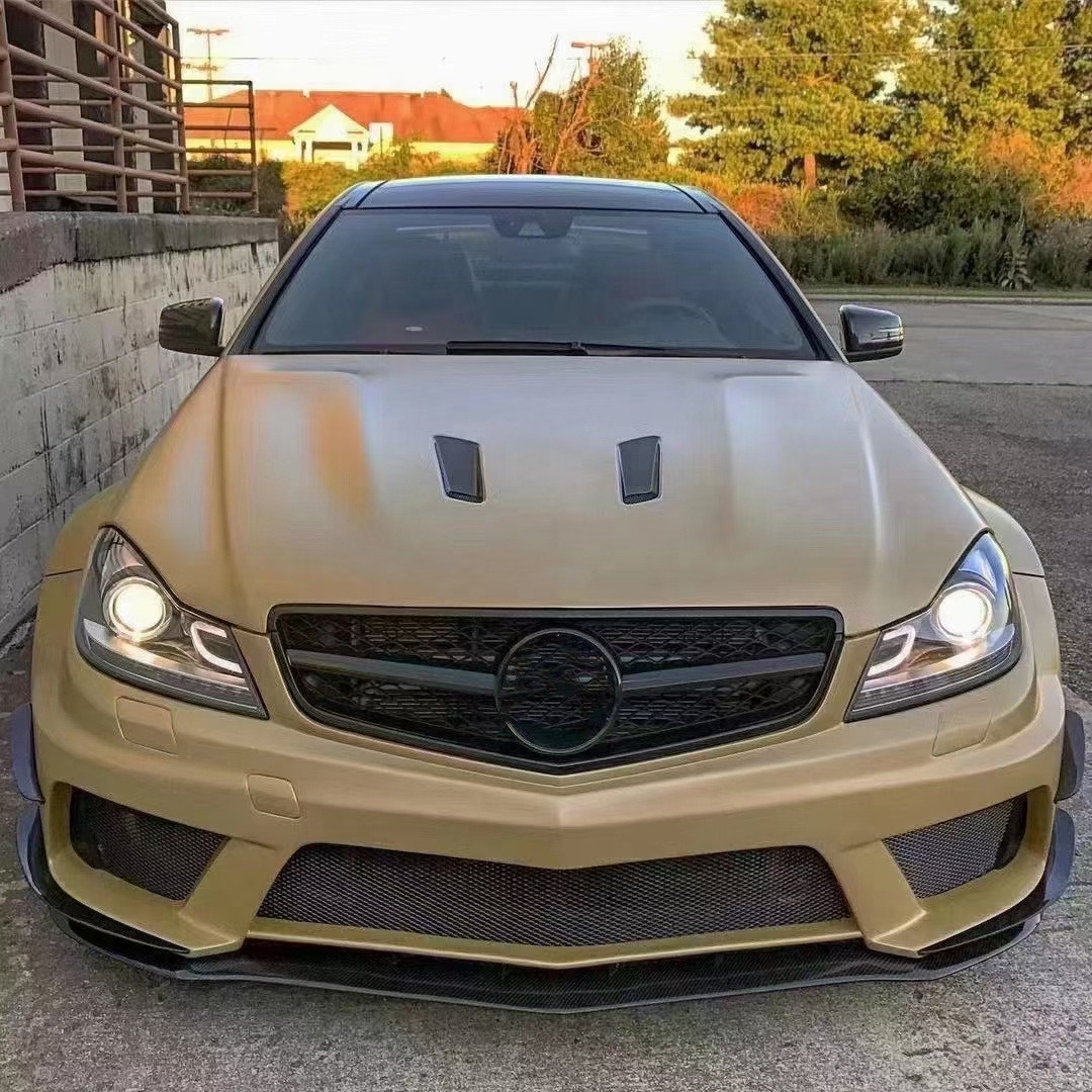 Black Series Style Body Kit With Front Fenders Side Skirts Bumpers Spoiler For Mercedes C Class W204 C63 C200 C300