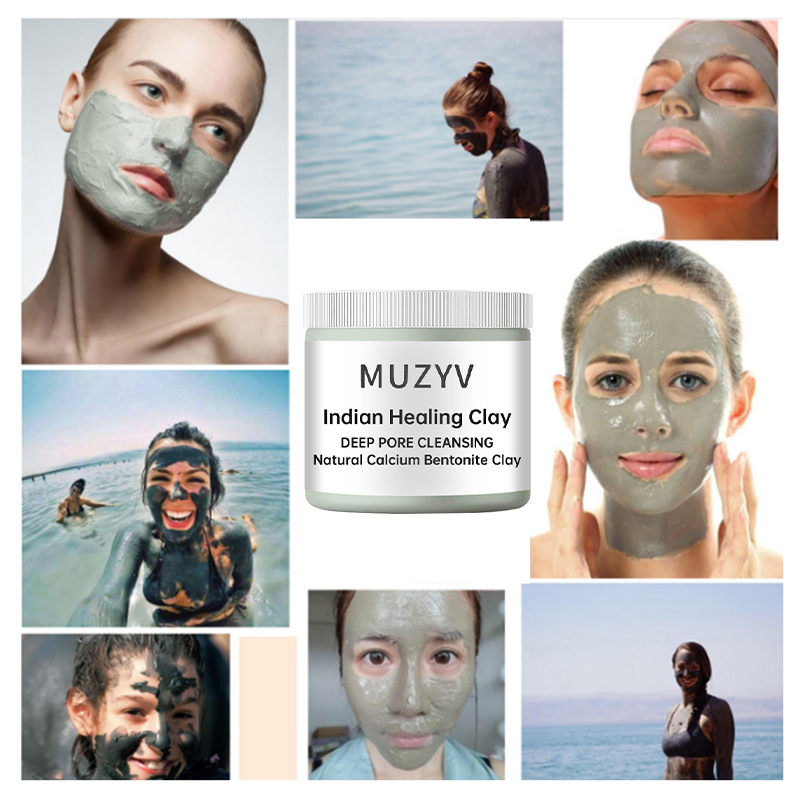 Private Label Deep Cleansing Custom Bentonite Healing Kaolin Facial Clay Whitening Powdered Mud India Indian White Clay Mask