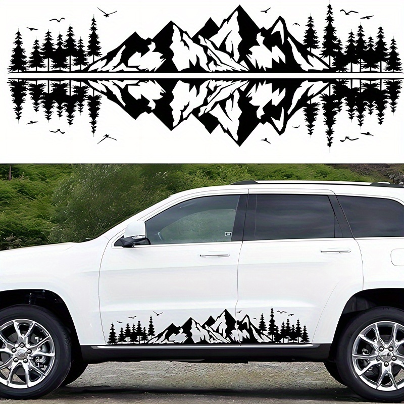 Mountain Forest Graphic Car Body Side Sticker Vinyl Mountain Forest Motorsport Stripe Decal For Car Truck Suv Buggy Decorative