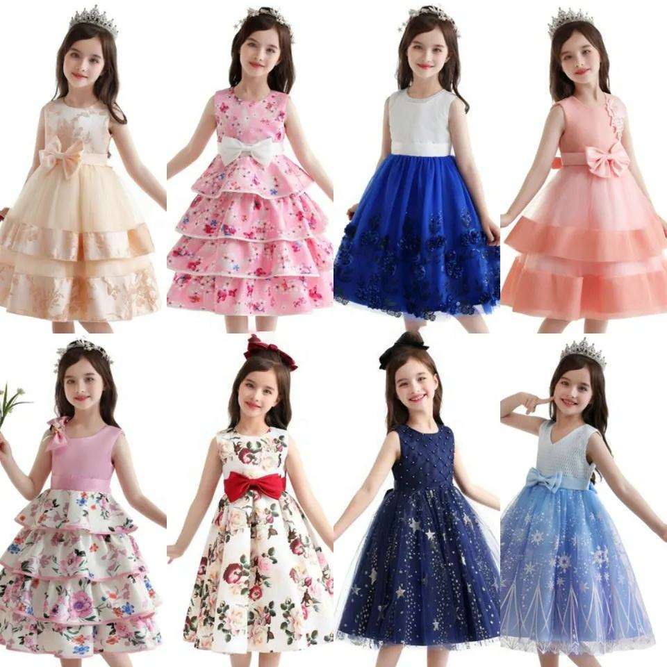 Baby Dress Pictures Ball Gowns Children Wedding Party Bridesmaid Sleeves Sleeves Evening Dresses Girls