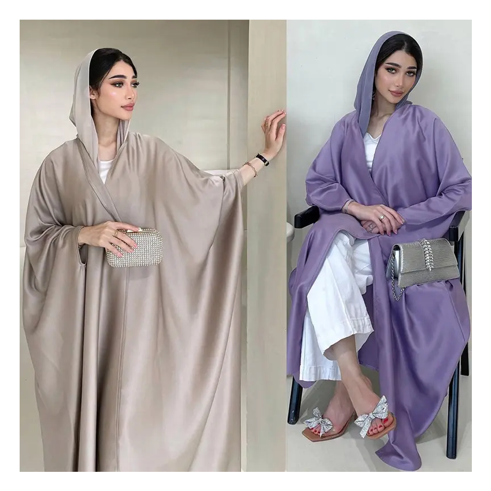 Wholesale Turkey EID Modest Dubai Abaya Girl Muslim Women Dress Luxury Cute Heart Embroidery Sleeves Linen Kimono Open Abaya