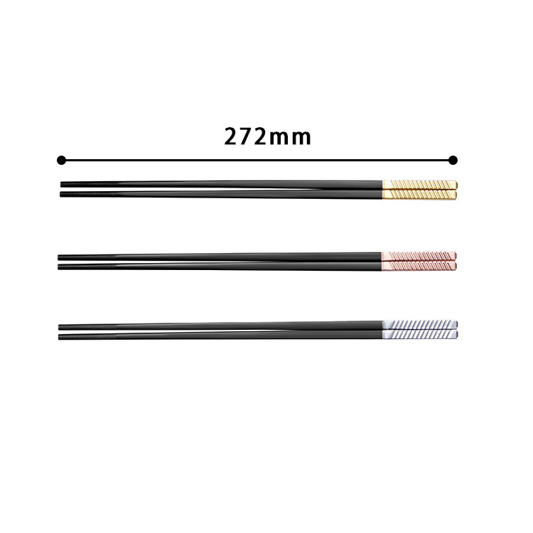 Gold Chopsticks Engraved Rose Gold Personalized Reusable Alloy Engraved Custom Printed Premium Custom Ivory Black Chopsticks