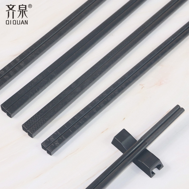 10 Pair Black Fiberglass Black Chopsticks Recycled Plastic Black Disposable Reusable Cheap Black Chopsticks With Logo Print