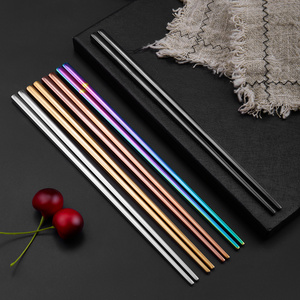 Chopstick Eom Double Sided Chopstick 304 Stainless Steel Flat Korean Magnetic High Food Grade Black Titanium Chopstick