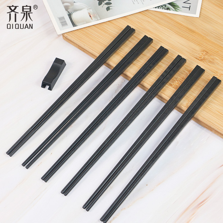 10 Pair Black Fiberglass Black Chopsticks Recycled Plastic Black Disposable Reusable Cheap Black Chopsticks With Logo Print