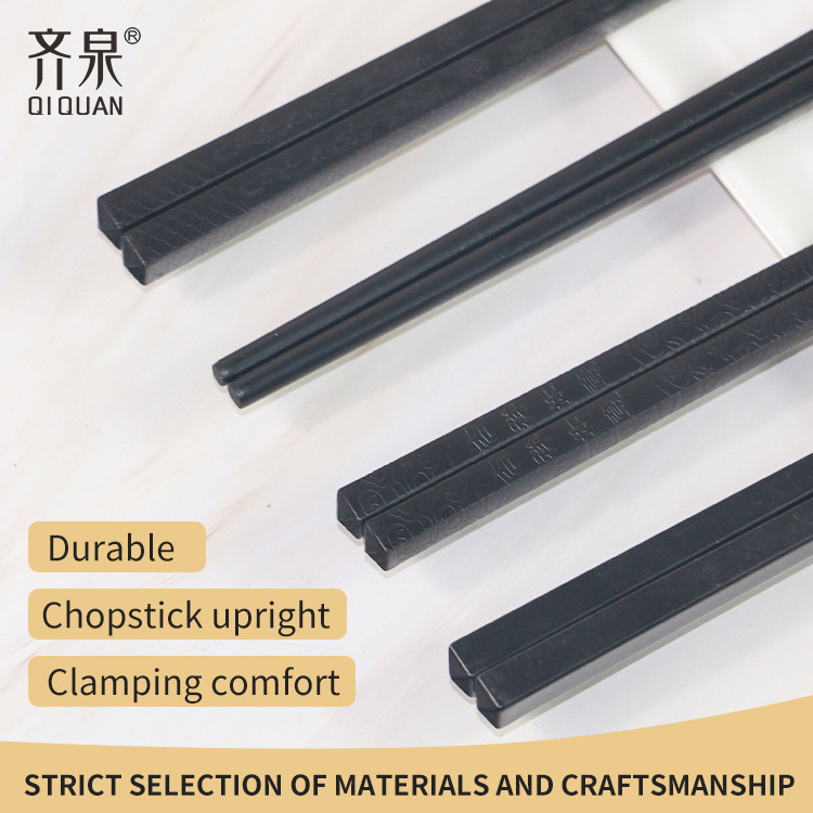 10 Pair Black Fiberglass Black Chopsticks Recycled Plastic Black Disposable Reusable Cheap Black Chopsticks With Logo Print