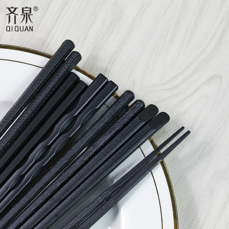 Reusable Personalized Chopsticks Wedding Dark Black Custom Logo Chopsticks Sushi High Quality Chinese Customized Chopsticks