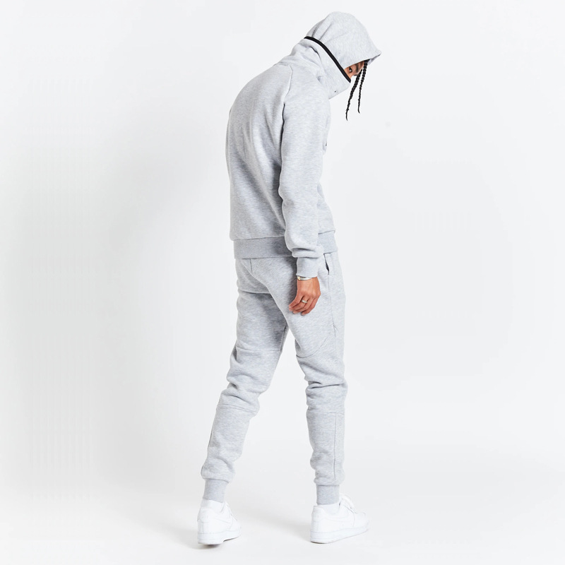 2022 men's new design french terry tracksuits sport wear hood sweatsuit 2 pcs jogger set