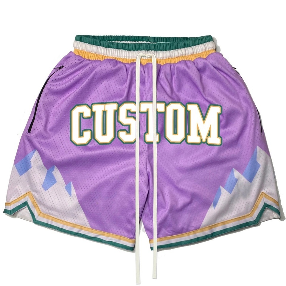 classic printed blank moo shiny breathable medium above the knee customable men's embroidery basketball shorts with pockets