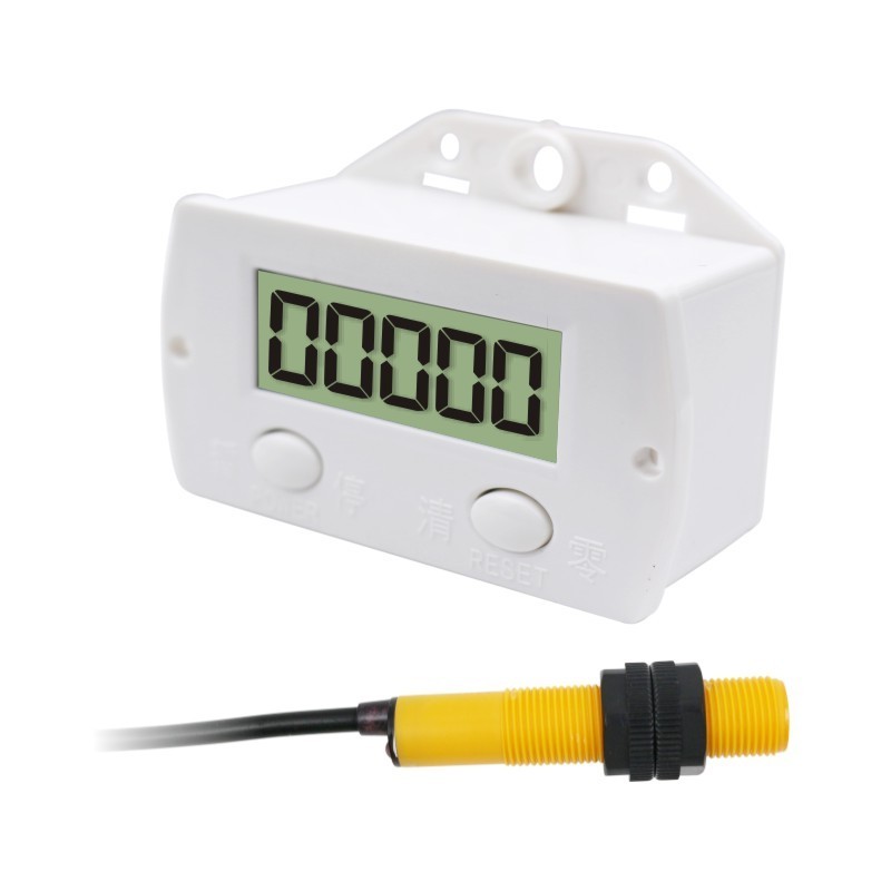 Electronic digital display counter close to industrial magnetic sensor switch punching counter automatic sensor