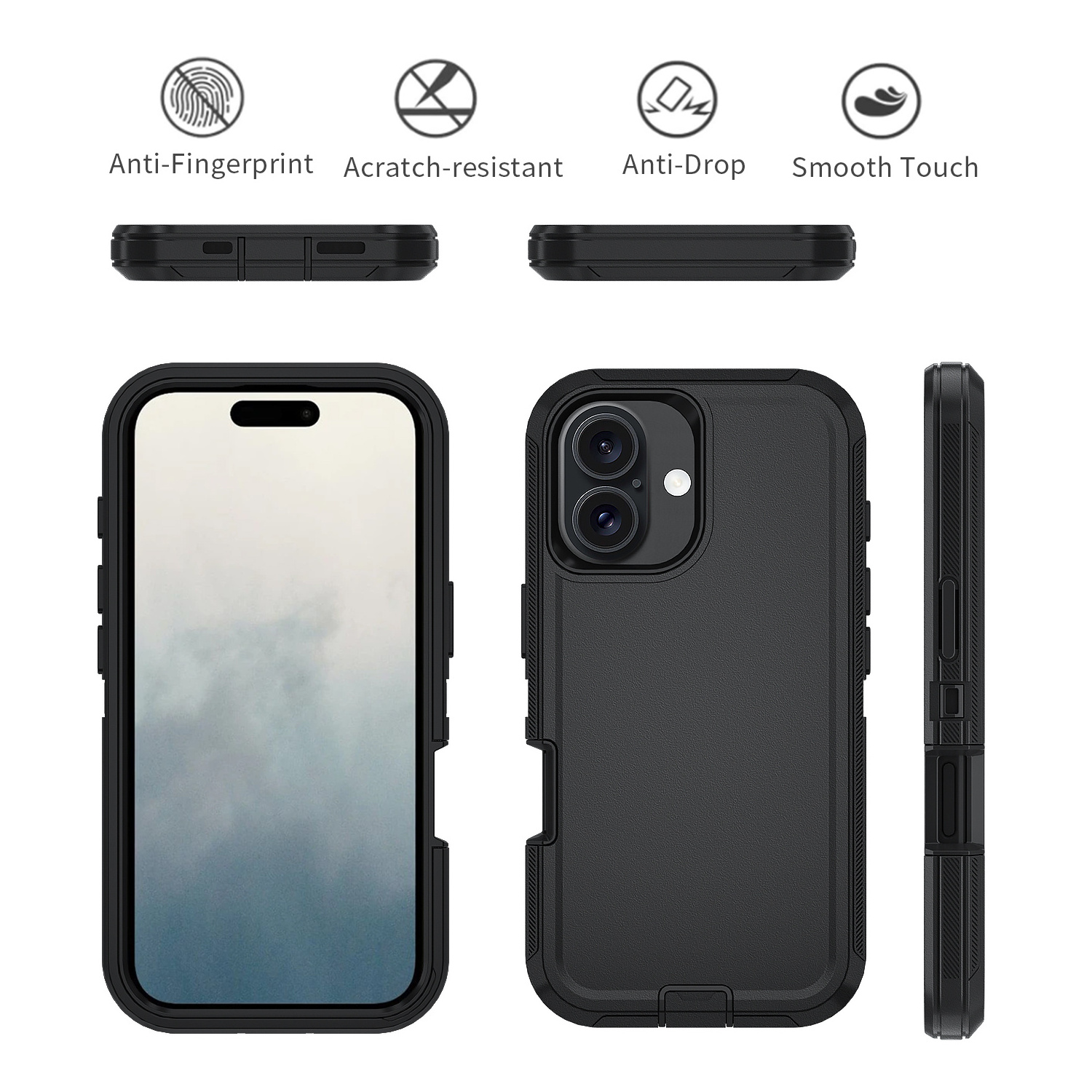 New Holster Defender Cases For iPhone16 15 14 13 12 11 8 Pro Max Plus Build in Belt Clip Kickstand Full Body Rugged Phone Cover