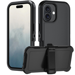 New Holster Defender Cases For iPhone16 15 14 13 12 11 8 Pro Max Plus Build in Belt Clip Kickstand Full Body Rugged Phone Cover