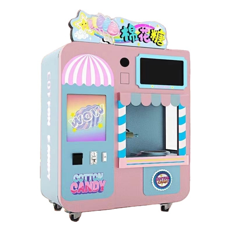 Sevemcloud Cotton Candy  New Sale Unattended Operation Multi Flavors Flower Automatic Cotton Candy Vending Machine