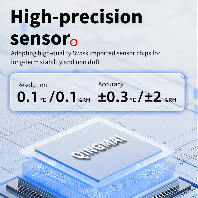 Temperature and humidity digital display instrument embedded with high temper probe electronic temperature and humidity meter