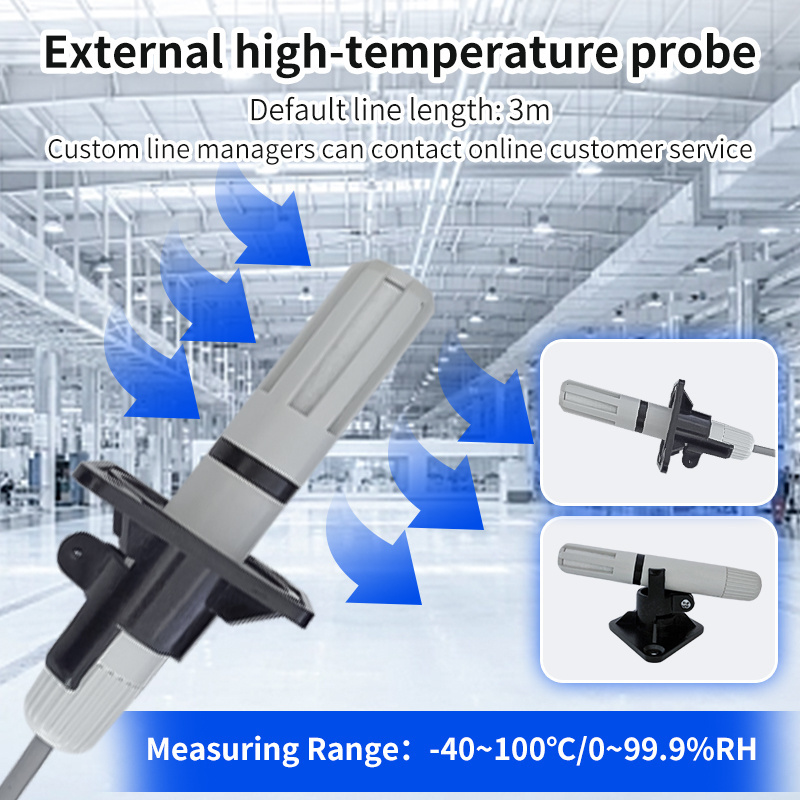 Temperature and humidity digital display instrument embedded with high temper probe electronic temperature and humidity meter