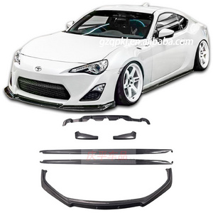 Carbon fiber front shovel side skirt wrap corner back lip for Toyota 86 Subaru BRZ body kit