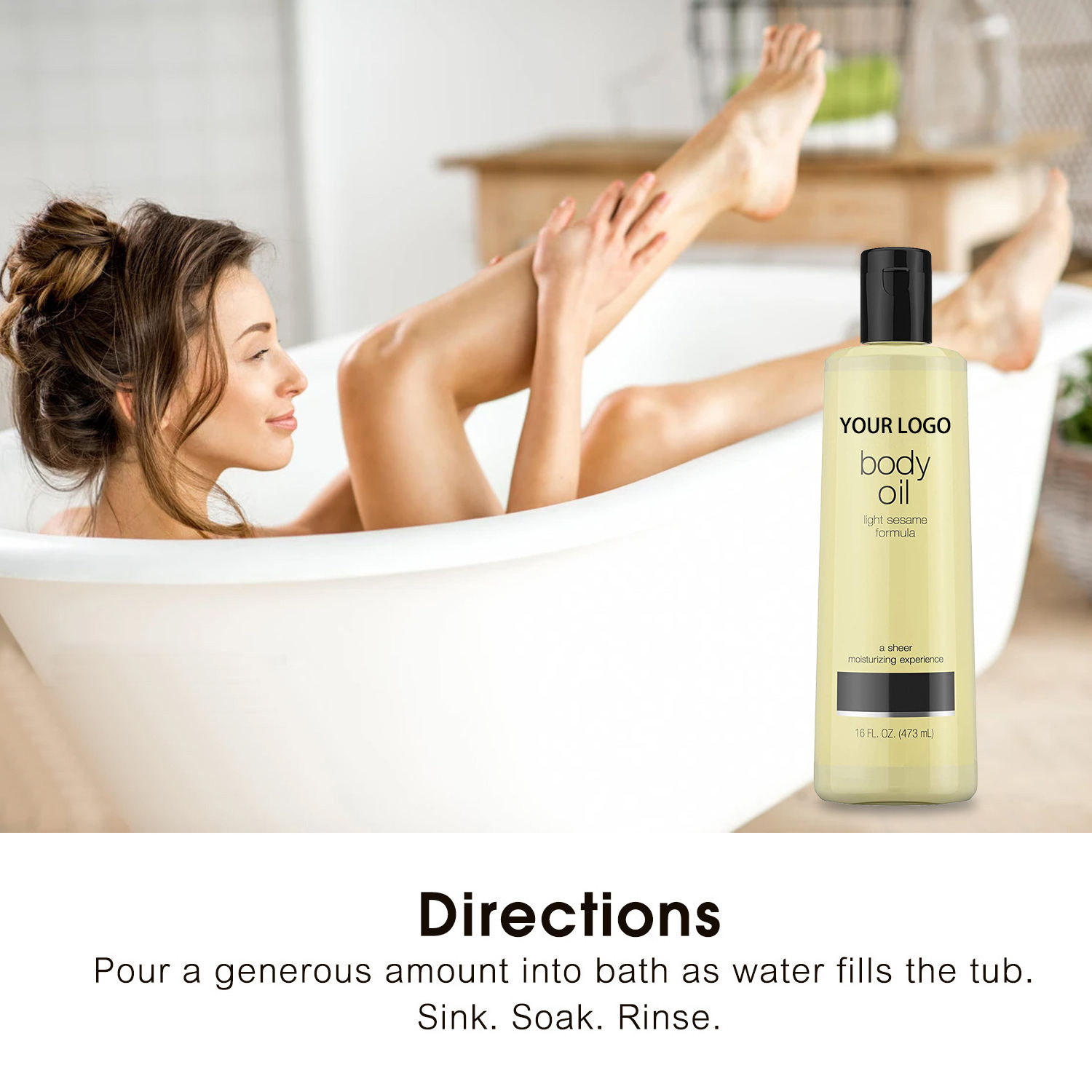 Private Label Body Care Softness Shower Bath Beads Bubble Gently Cleansing Moisturizing Almond Bath Oil with Vitamin E