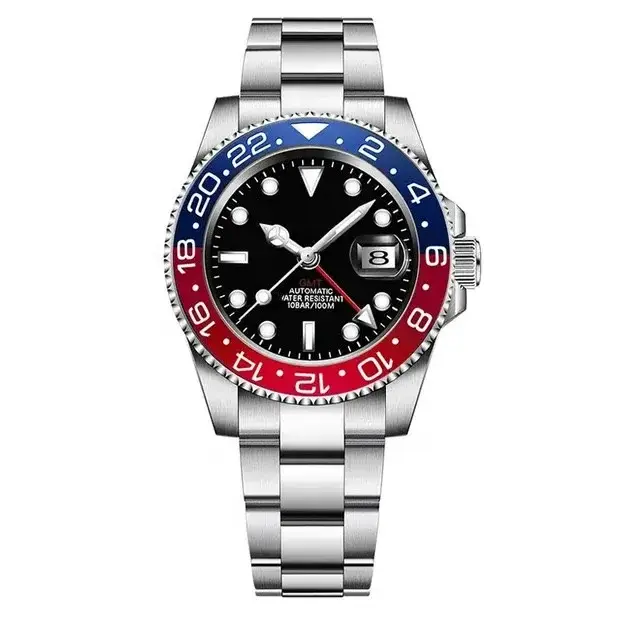 OEM Luminous Diver Watch Waterproof CLEAN Factory 3285 Movement Automatic 904L Steel Sapphire Black Green Left Hand GMT Watch