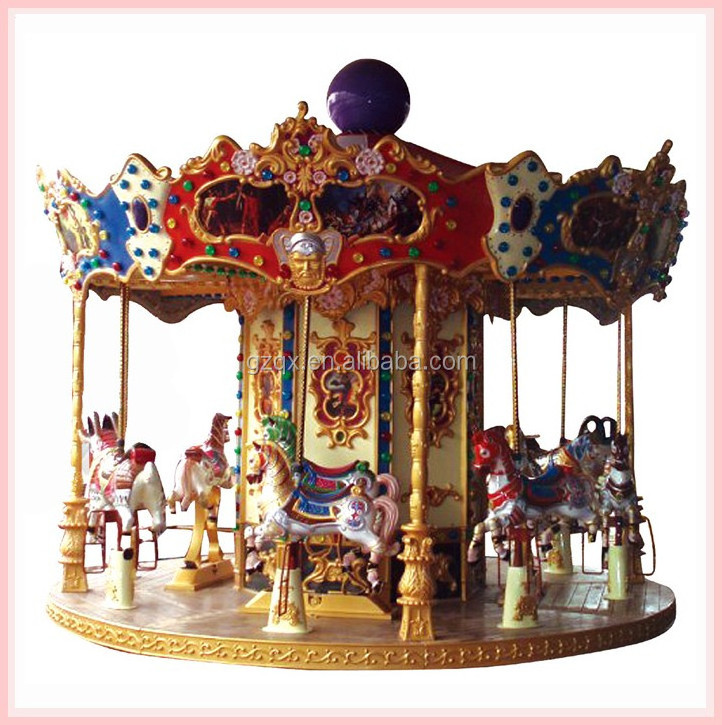 12 seats kids carousel/amusement park carousel horses for sale/antique carousel for sale QX-126A