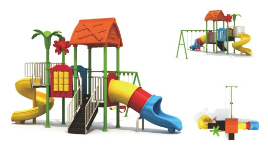 Kids slides outdoor plastic playground equipment for children play ground