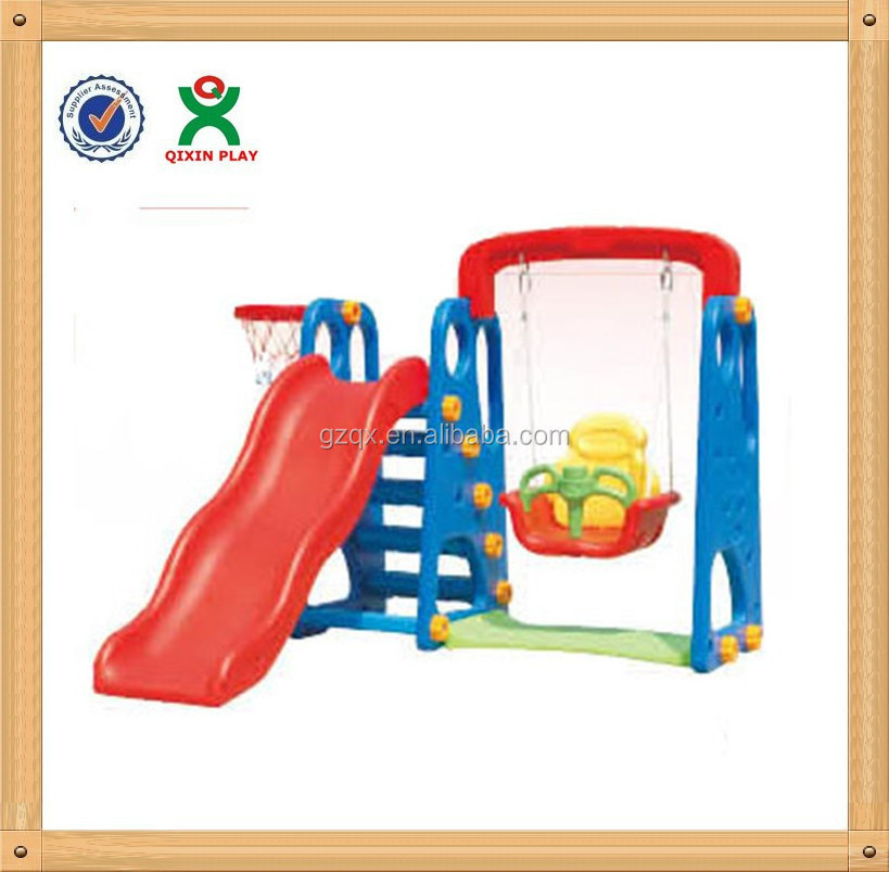 Guangzhou supplier indoor swing with slide/indoor kids air slide/little tikes slide QX-11118C