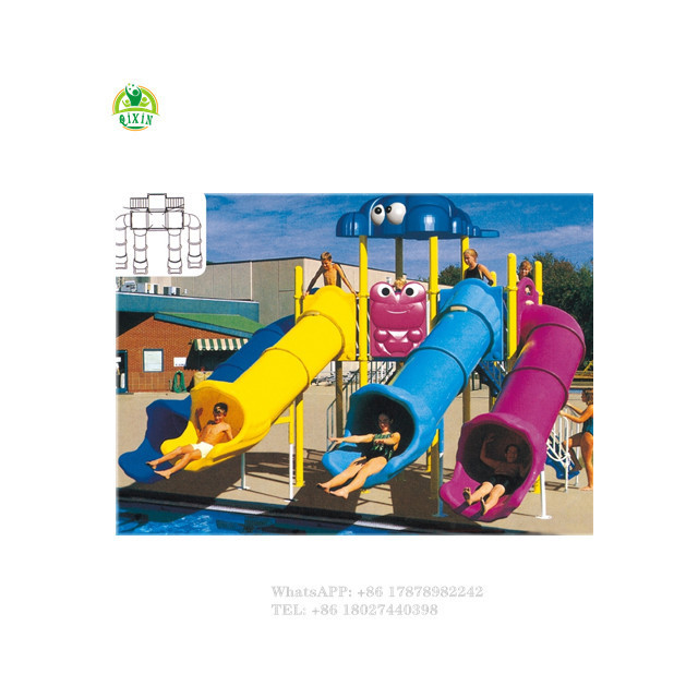 Fun Design Fiberglass water slide tubes for sale, fun aqua park equipment QX-081A