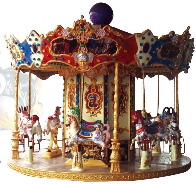 12 seats kids carousel/amusement park carousel horses for sale/antique carousel for sale QX-126A