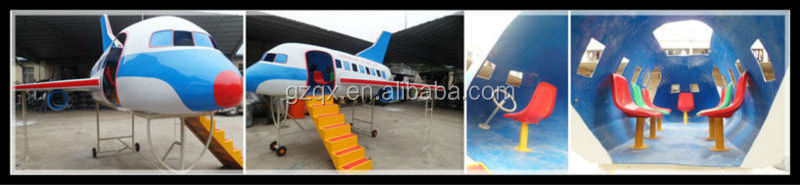 Latest design airplane outdoor playground school playground /airplane model playground with slide QX-124D