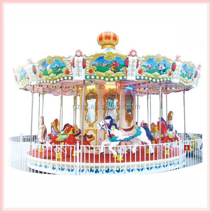 12 seats kids carousel/amusement park carousel horses for sale/antique carousel for sale QX-126A