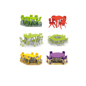 Factory wholesale daycare furniture school plastic table and chair set for kids