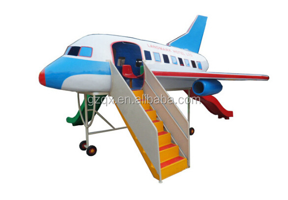 Latest design airplane outdoor playground school playground /airplane model playground with slide QX-124D