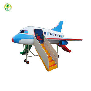 Latest design airplane outdoor playground school playground /airplane model playground with slide QX-124D