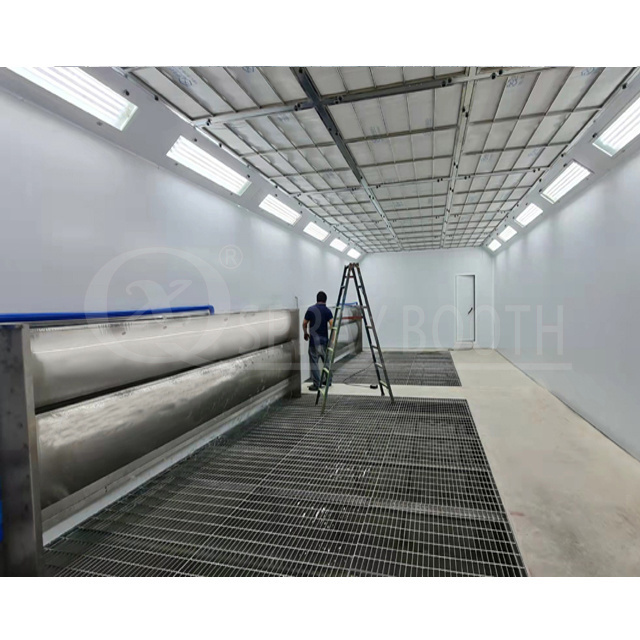 Dust free water curtain spray booth baking room for industrial furniture