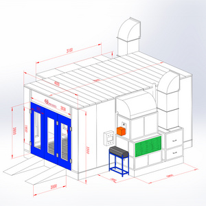 Diesel burner spray paint booth auto painting equipment