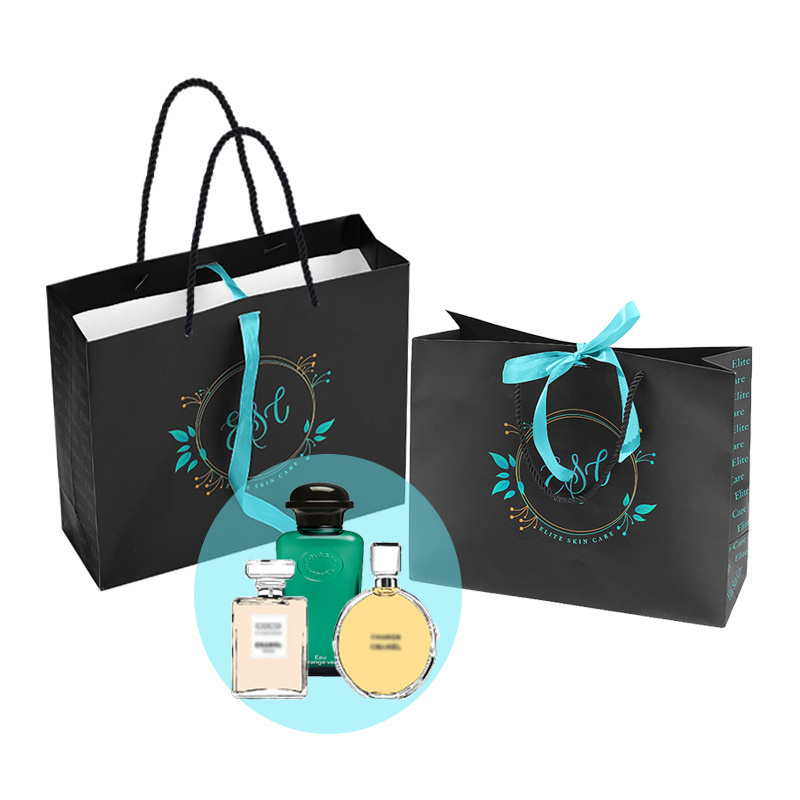 Custom Goodie Bag Printed Your Logo Eco Paper Cloth Garment Perfume Packaging Gift Shopping Bag with Rope Handle