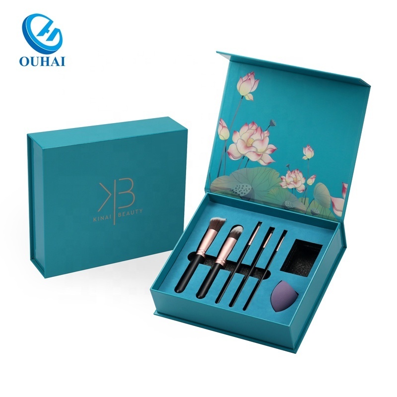 Custom Luxury Magnetic Makeup Brush Set Packaging Gift Boxes For Makeup Brushes