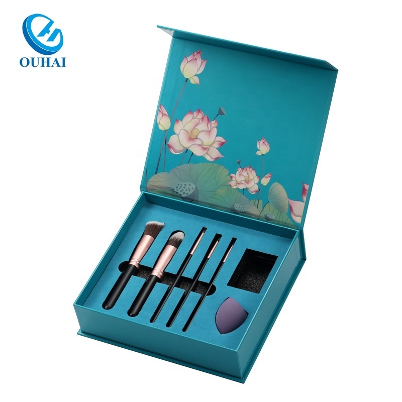 Custom Luxury Magnetic Makeup Brush Set Packaging Gift Boxes For Makeup Brushes