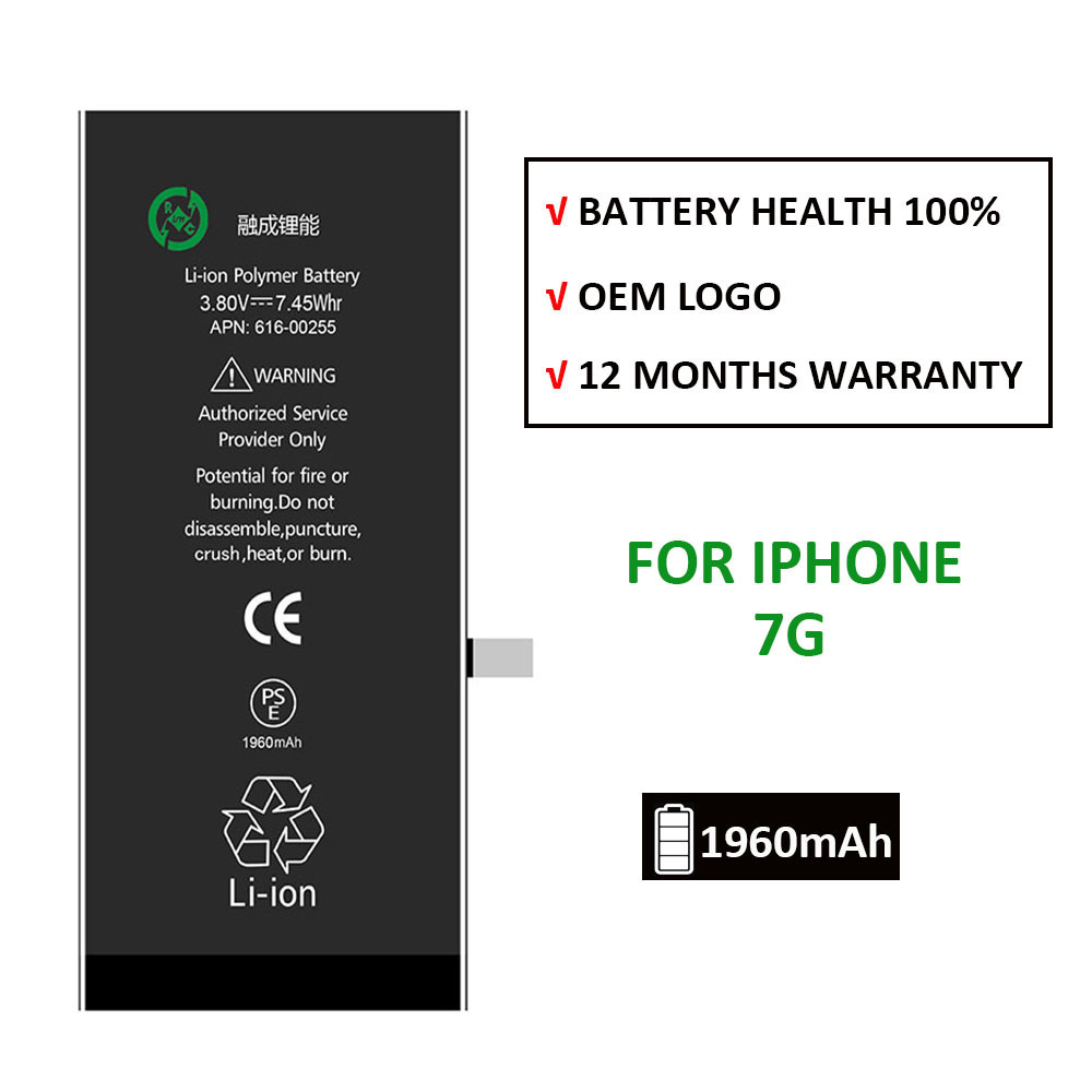 Double IC 1960mAh Original Battery for Phone 7 Brand New with CE Certificate Stock  Mobile Phone Battery