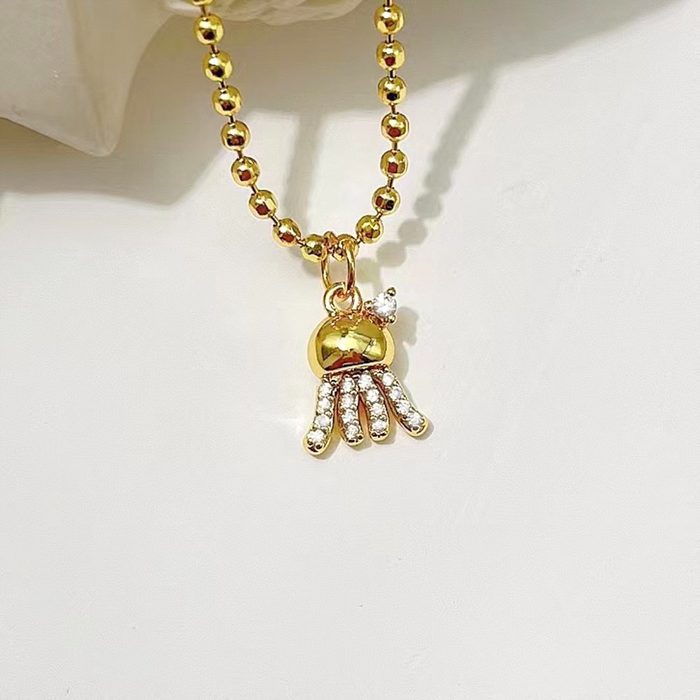 18k gold plated trend airplane umbrella seahorse octopus conch jellyfish animal necklace spot necklaces