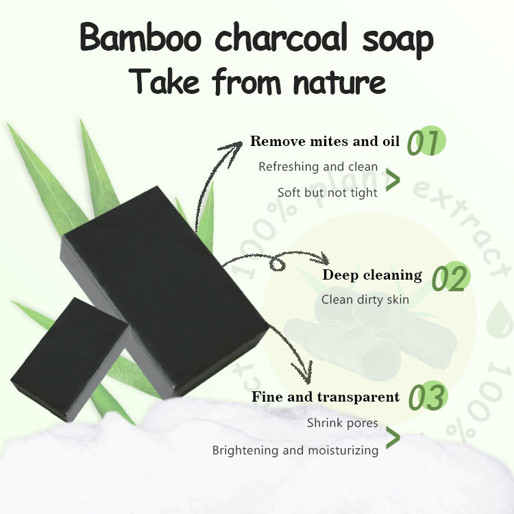 Private Label Herbal  Natural Kojic Acid Whitening Handmade Soap Acne Bamboo Charcoal Black Soap