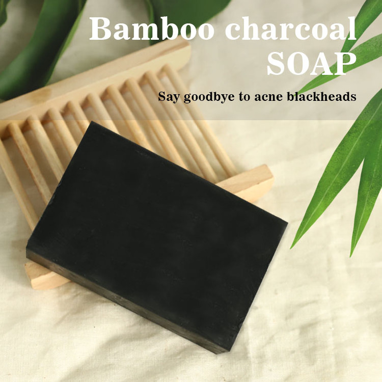 Private Label Herbal  Natural Kojic Acid Whitening Handmade Soap Acne Bamboo Charcoal Black Soap