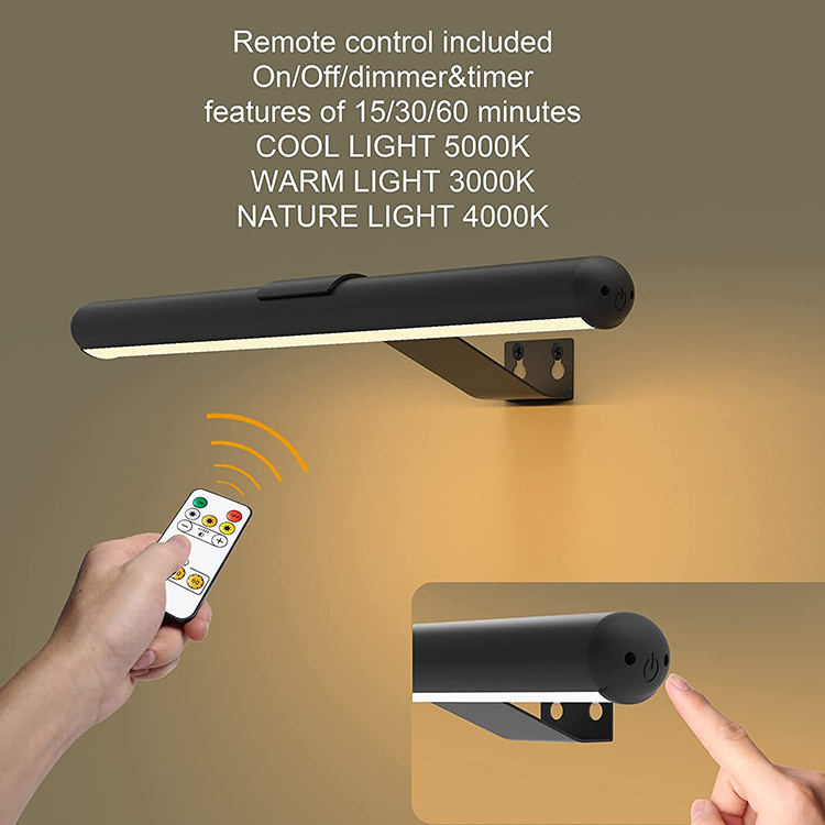 Remote Control Indoor Wireless Picture Light Battery Operate Wall Sconce Home Decor Lighting