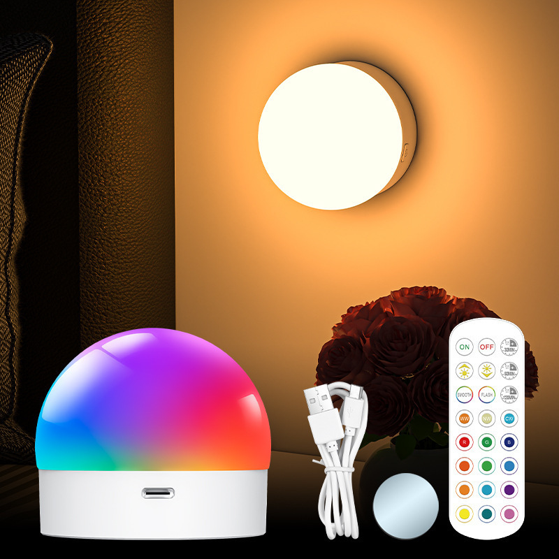 Smart RGB E27 LED Bulb Battery Operated and Rechargeable with Remote Control DC5V Power Supply for Residential Use