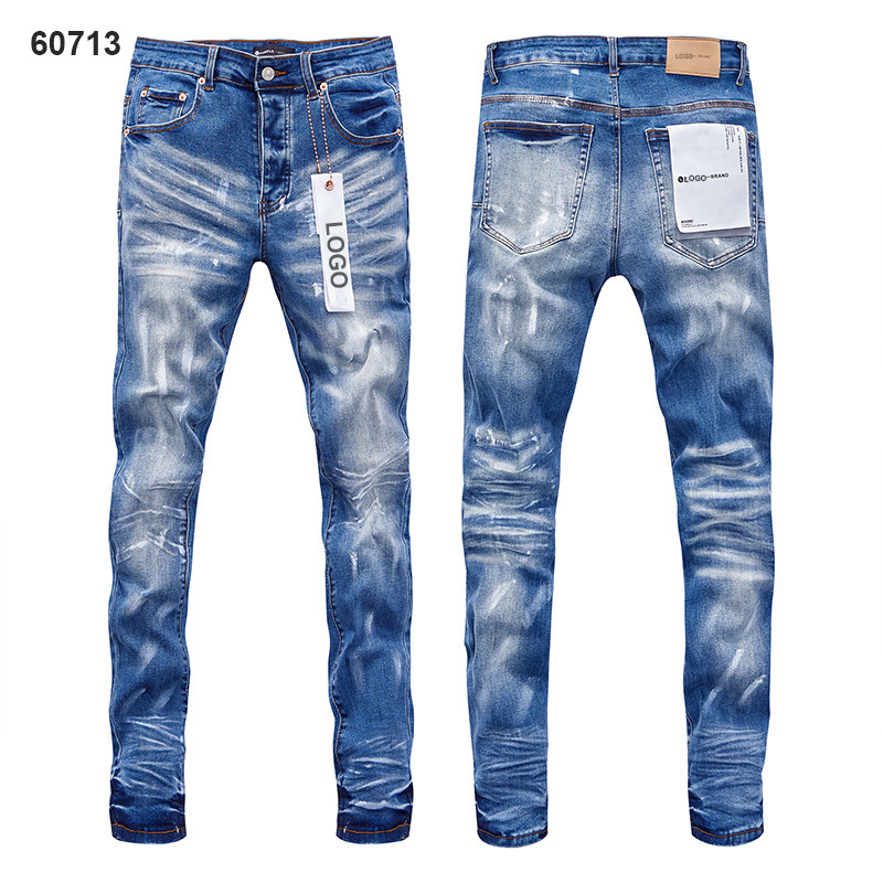 High Quality Stretch 2023 New Jeans For Purple Jeans Denim Stacked Casual Design Skinny Fit Jeans Men