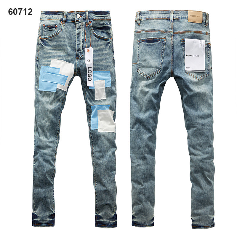 High Quality Stretch 2023 New Jeans For Purple Jeans Denim Stacked Casual Design Skinny Fit Jeans Men