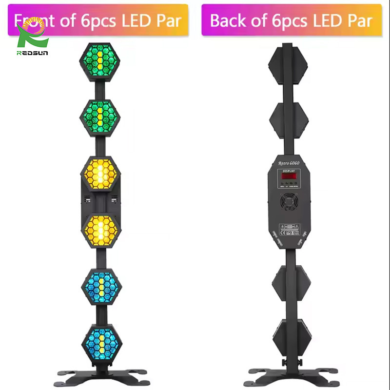 6pcs 250W dmx512 Control Lights Warm White Flash Strobe & Blinder Backlight portman MINI retro stage light