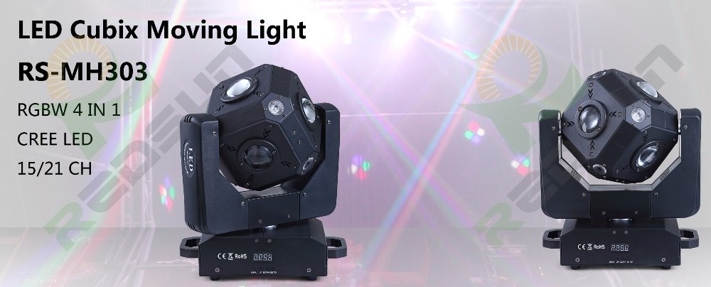 Professional LED Moving Beam Head Light150W 4 in 1 RGBW 15/21CH Infinite Rotating Party Lights for Birthday Disco Dance Wedding