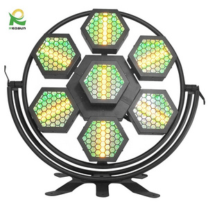 Portman DJ disco 7pcsX60w RGB + 168*0.2 RGB golden stage background Halogen LED Retro portman Light retro stage light equipment