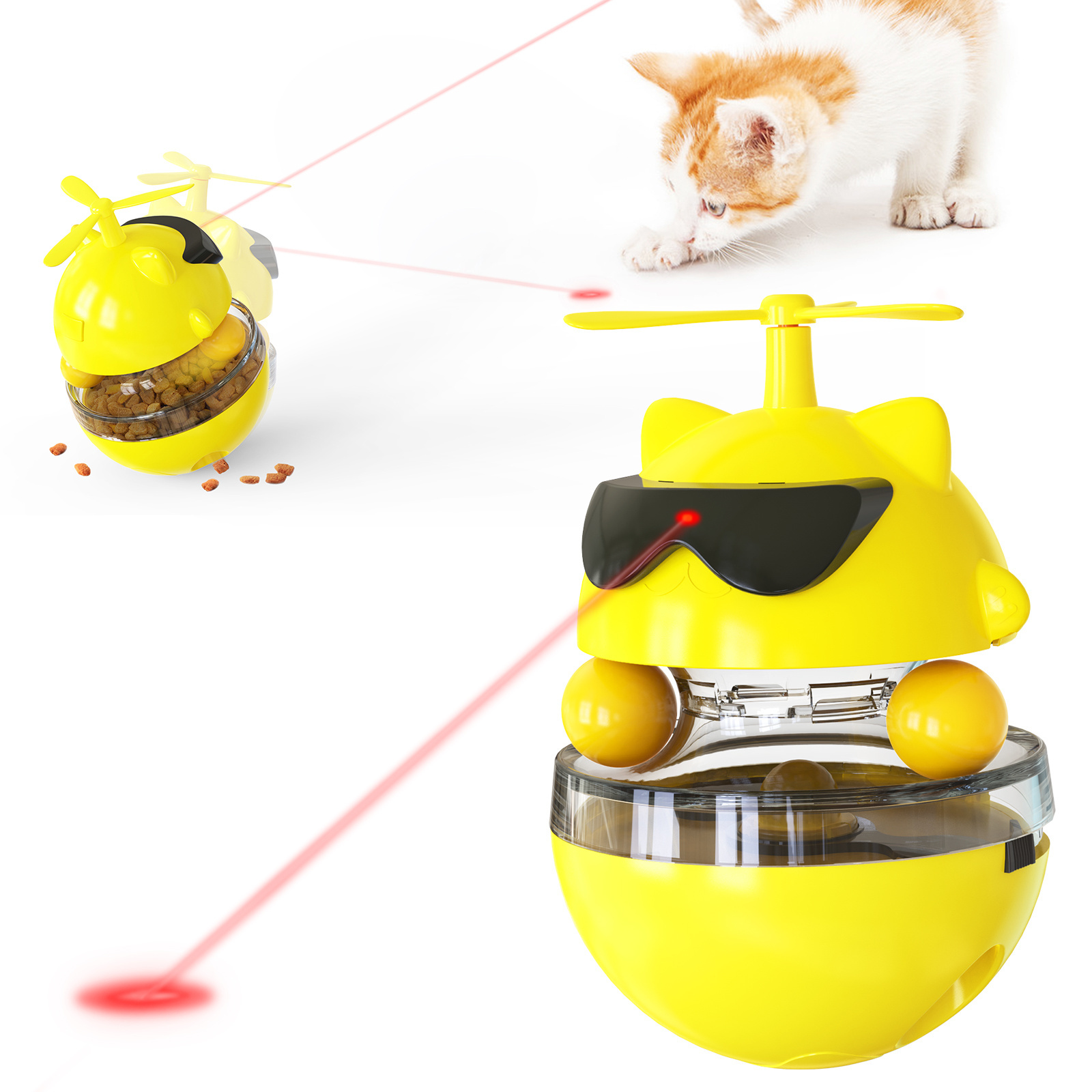 Rechargeable Laser Pet Food Dispensing Swing Relieve Dog Anxiety Electric Lucky  Toys For Pet Dog Cat